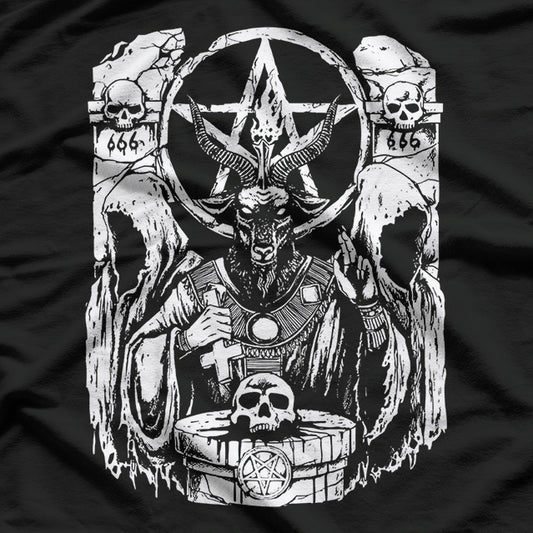 Satanic Skull Occult - A Dark Fusion of Gothic Mysticism and Unholy Power T-Shirt