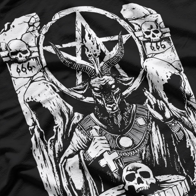 Satanic Skull Occult - A Dark Fusion of Gothic Mysticism and Unholy Power T-Shirt