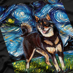 Black Shiba Inu Starry Night Cute Dog T-Shirt