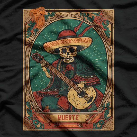 Vintage Day of the Dead - Death Tarot Card Dia de los Muertos T-Shirt