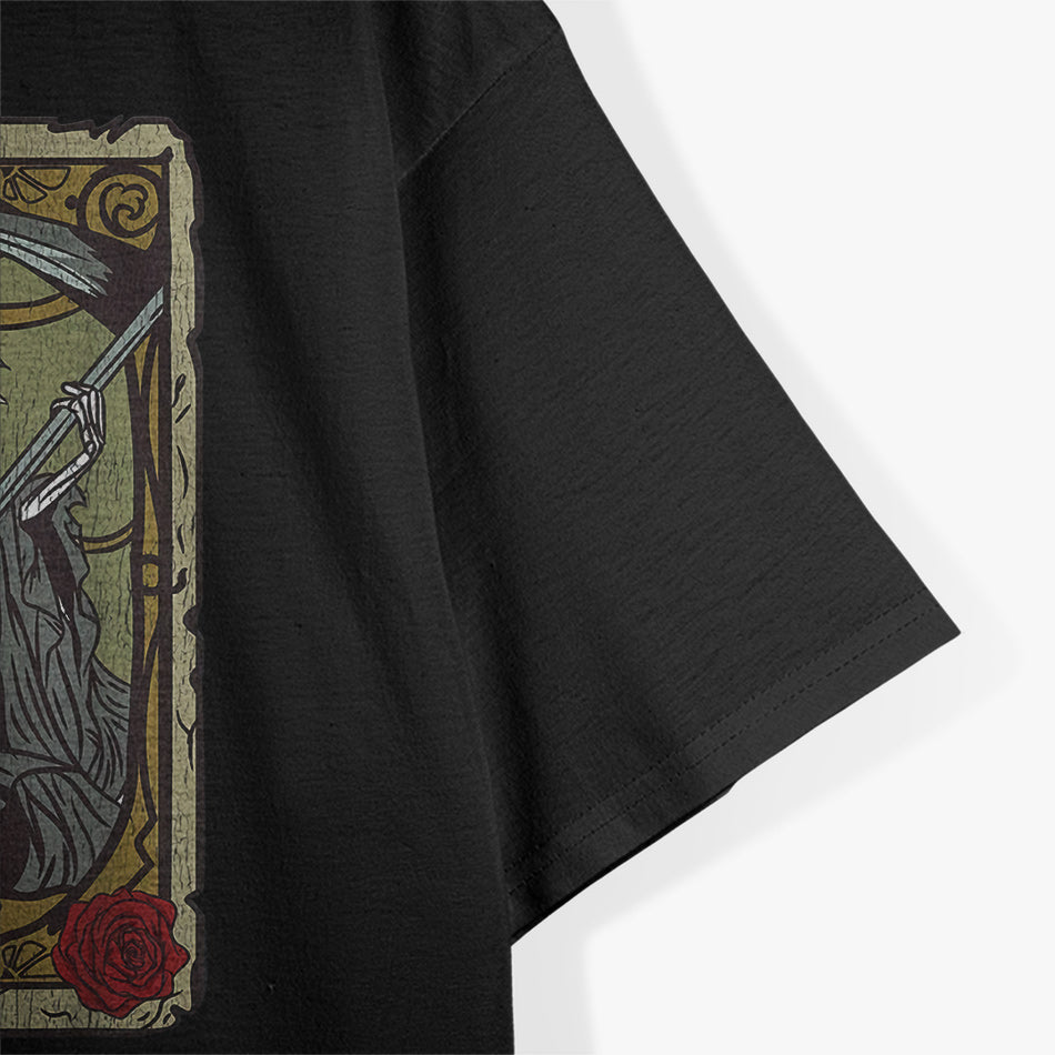Vintage Death Tarot Card A Timeless Symbol of Transformation T-Shirt