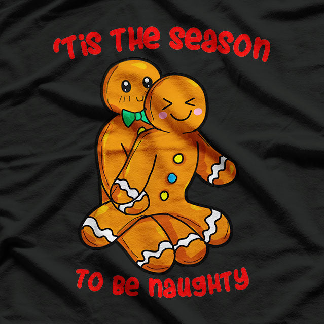 Naughty Gingerbread Couple Christmas Funny T-Shirt