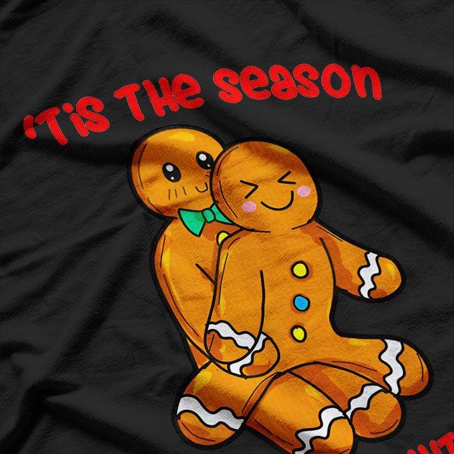 Naughty Gingerbread Couple Christmas Funny T-Shirt