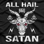 All Hail Satan Baphomet Occult Pentagram Symbol of Dark Rebellion T-Shirt