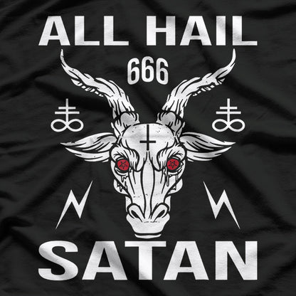 All Hail Satan Baphomet Occult Pentagram Symbol of Dark Rebellion T-Shirt