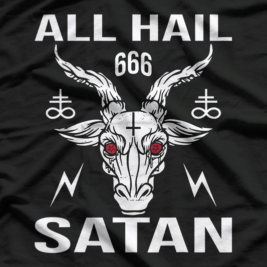 All Hail Satan Baphomet Occult Pentagram Symbol of Dark Rebellion T-Shirt