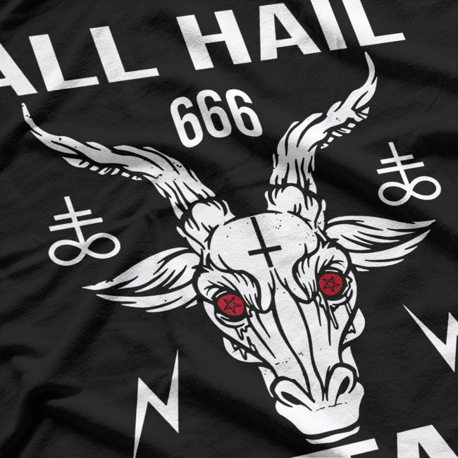 All Hail Satan Baphomet Occult Pentagram Symbol of Dark Rebellion T-Shirt