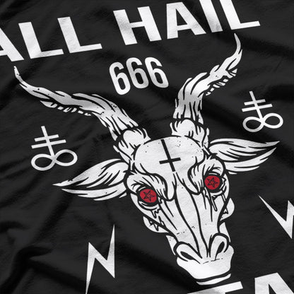All Hail Satan Baphomet Occult Pentagram Symbol of Dark Rebellion T-Shirt