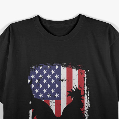 American Flag Chicken Country Farm Farmer T-Shirt