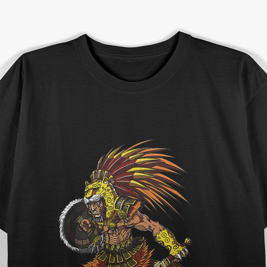 Aztec Jaguar Warrior Pride of Native Mexican Heritage T-Shirt