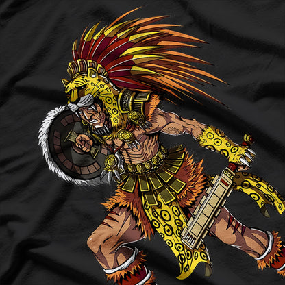 Aztec Jaguar Warrior Pride of Native Mexican Heritage T-Shirt