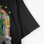 St. Patrick's Day Kitty Cat on Kitty Unicorn Lucky Green T-Shirt
