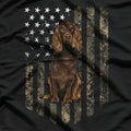 Camo American Flag Field Spaniel 4th Of July USA T-Shirt