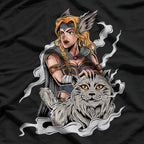 Freyja Norse Goddess with Cats - A Symbol of Love and War T-Shirt