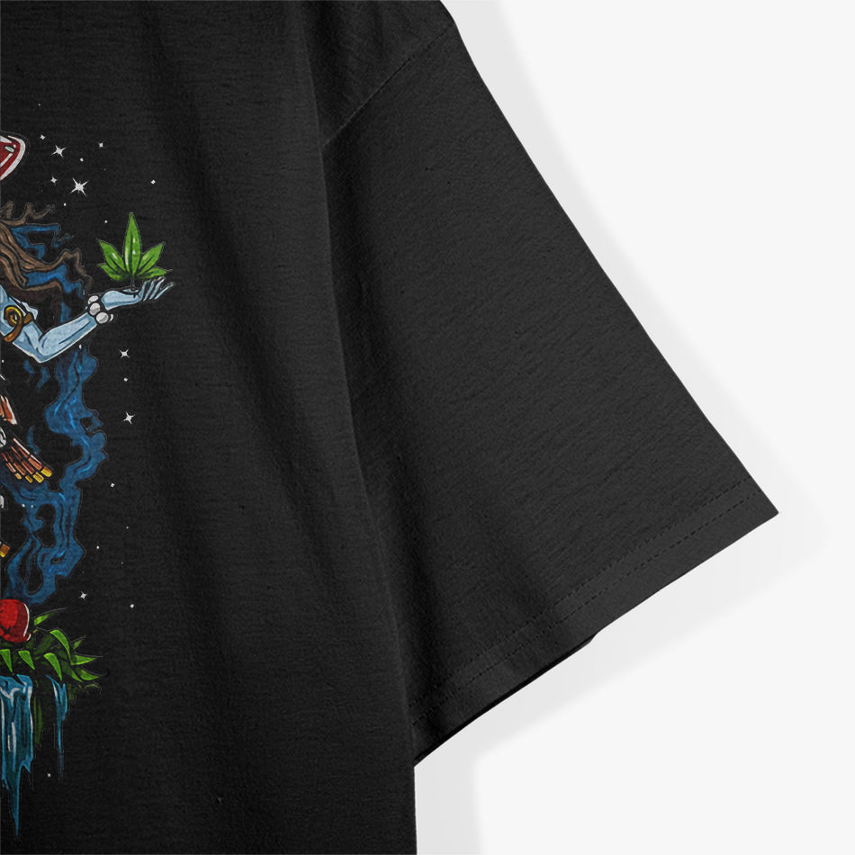 Dancing Mushroom A Playful Twist on Hindu God Imagery T-Shirt