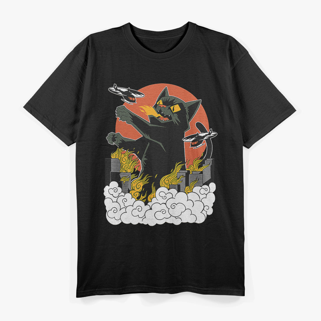 Catzilla Vintage Sunset Style T-Shirt