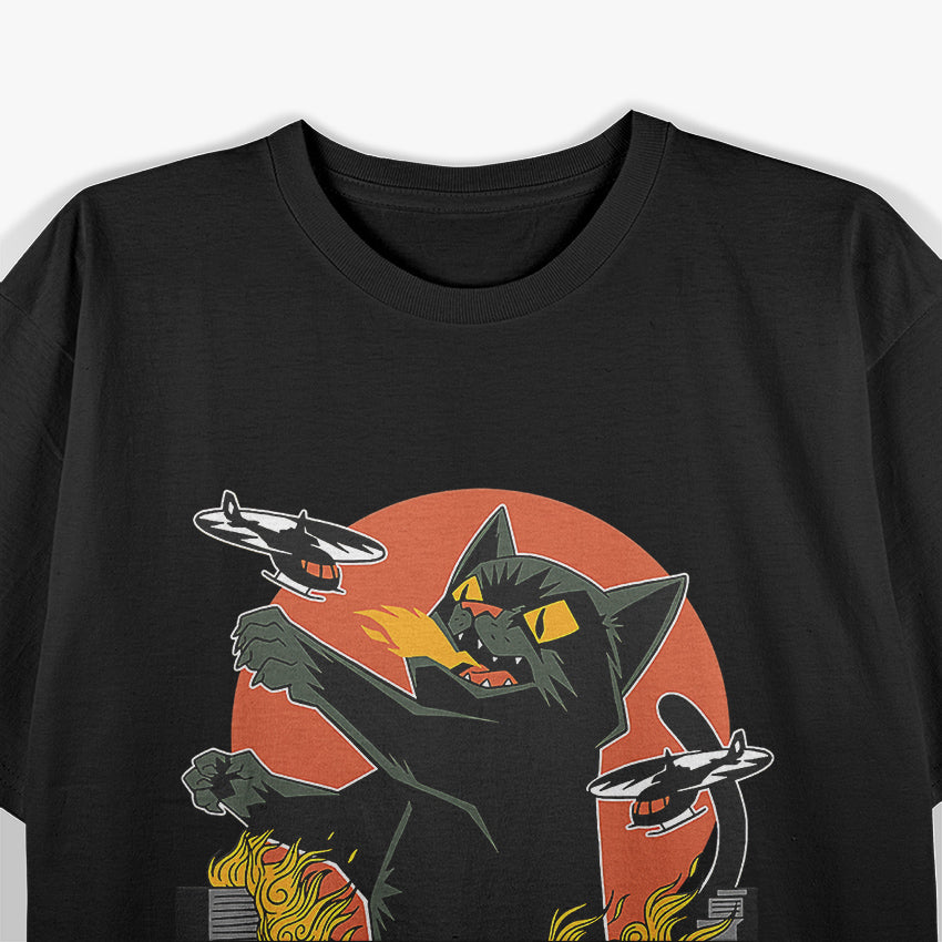 Catzilla Vintage Sunset Style T-Shirt