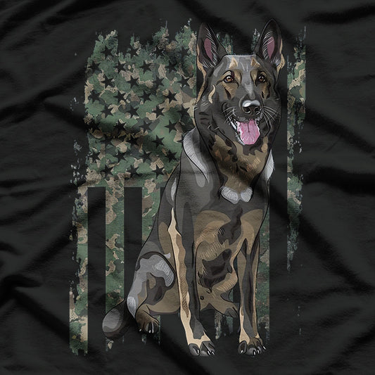 German Shepherd USA Flag Patriotic Shepherd T-Shirt