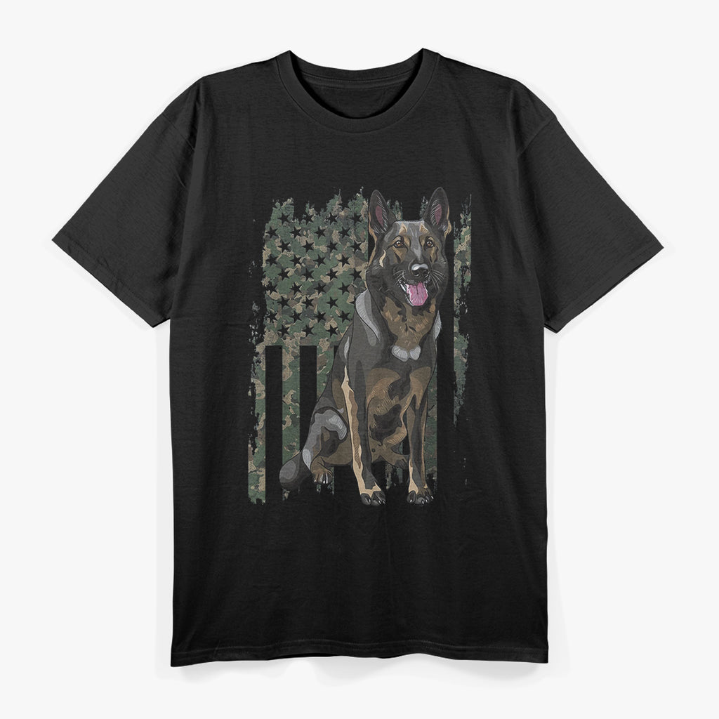 German Shepherd USA Flag Patriotic Shepherd T-Shirt