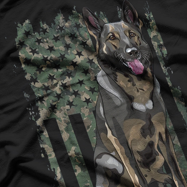 German Shepherd USA Flag Patriotic Shepherd T-Shirt