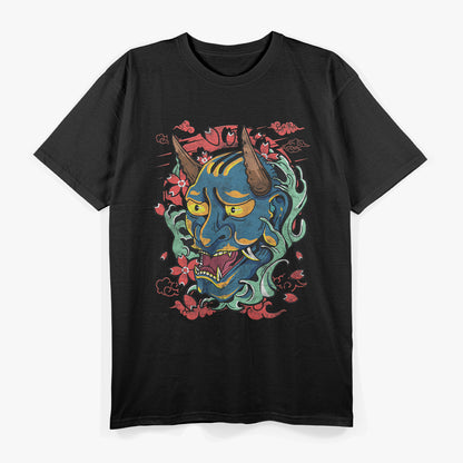 Oni Mask Japanese Blue Demon Mask of Power and Myth T-Shirt