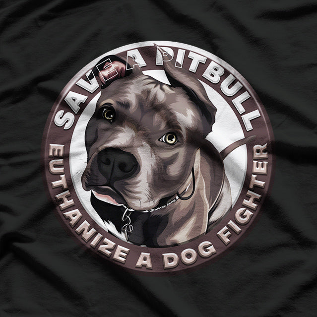 Pitbull Save A Pitbull Funny Dog Rescue Pitbull Mom Dad T-Shirt