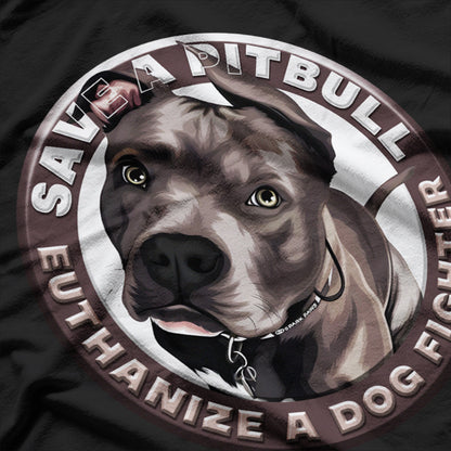 Pitbull Save A Pitbull Funny Dog Rescue Pitbull Mom Dad T-Shirt