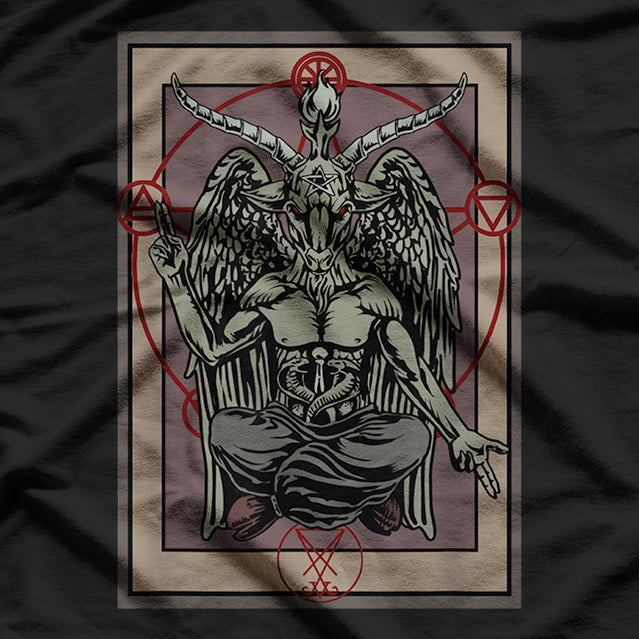 Tarot Goat The Mystical Baphomet Card Design T-Shirt