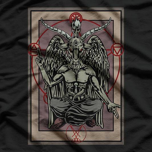 Tarot Goat The Mystical Baphomet Card Design T-Shirt