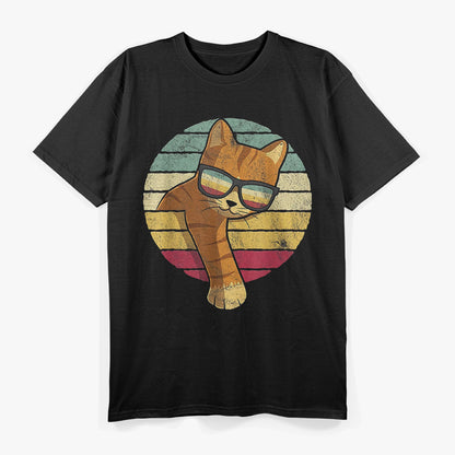 Vintage Orange Tabby Cat Wearing Sunglasses T-Shirt