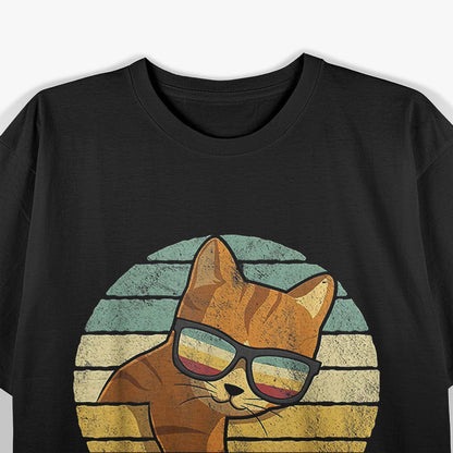 Vintage Orange Tabby Cat Wearing Sunglasses T-Shirt