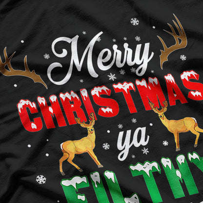 Merry Christmas You Filty Animal Ugly Graphic T-Shirt