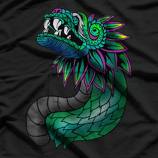 Quetzalcoatl The Feathered Serpent - Aztec God of Wisdom and Creation T-Shirt