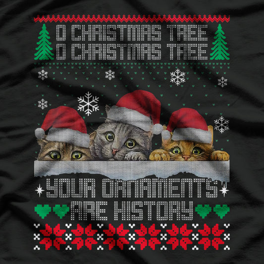 Cats Christmas Ornaments Matching Pajamas T-Shirt