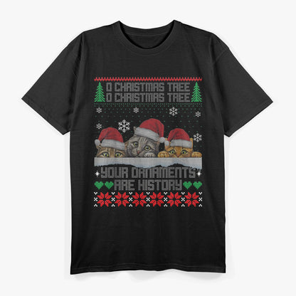 Cats Christmas Ornaments Matching Pajamas T-Shirt