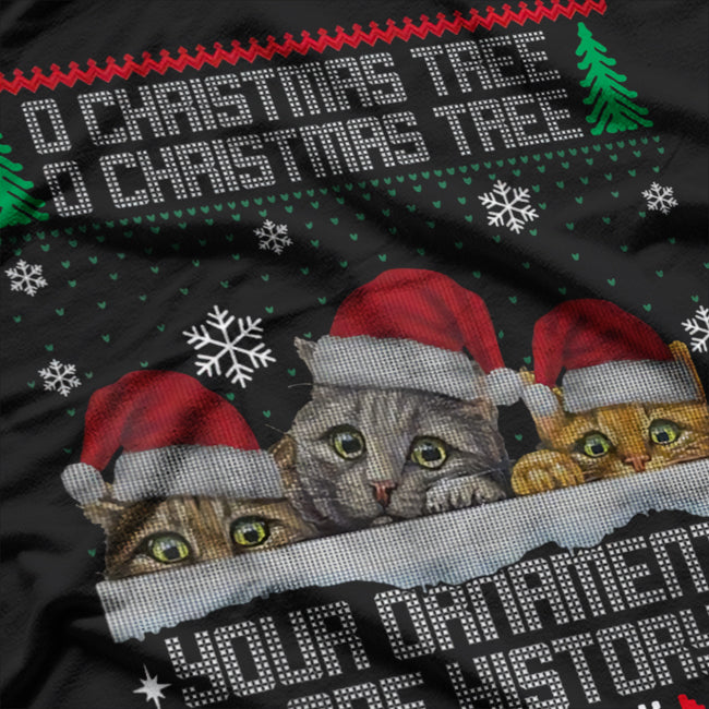 Cats Christmas Ornaments Matching Pajamas T-Shirt