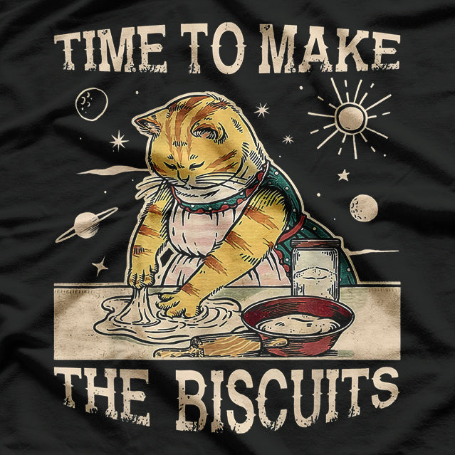 Cat Making Biscuits Vintage Christmas Funny Cat T-Shirt