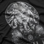 Freyja Norse Goddess with Cats and Sacred Symbols T-Shirt