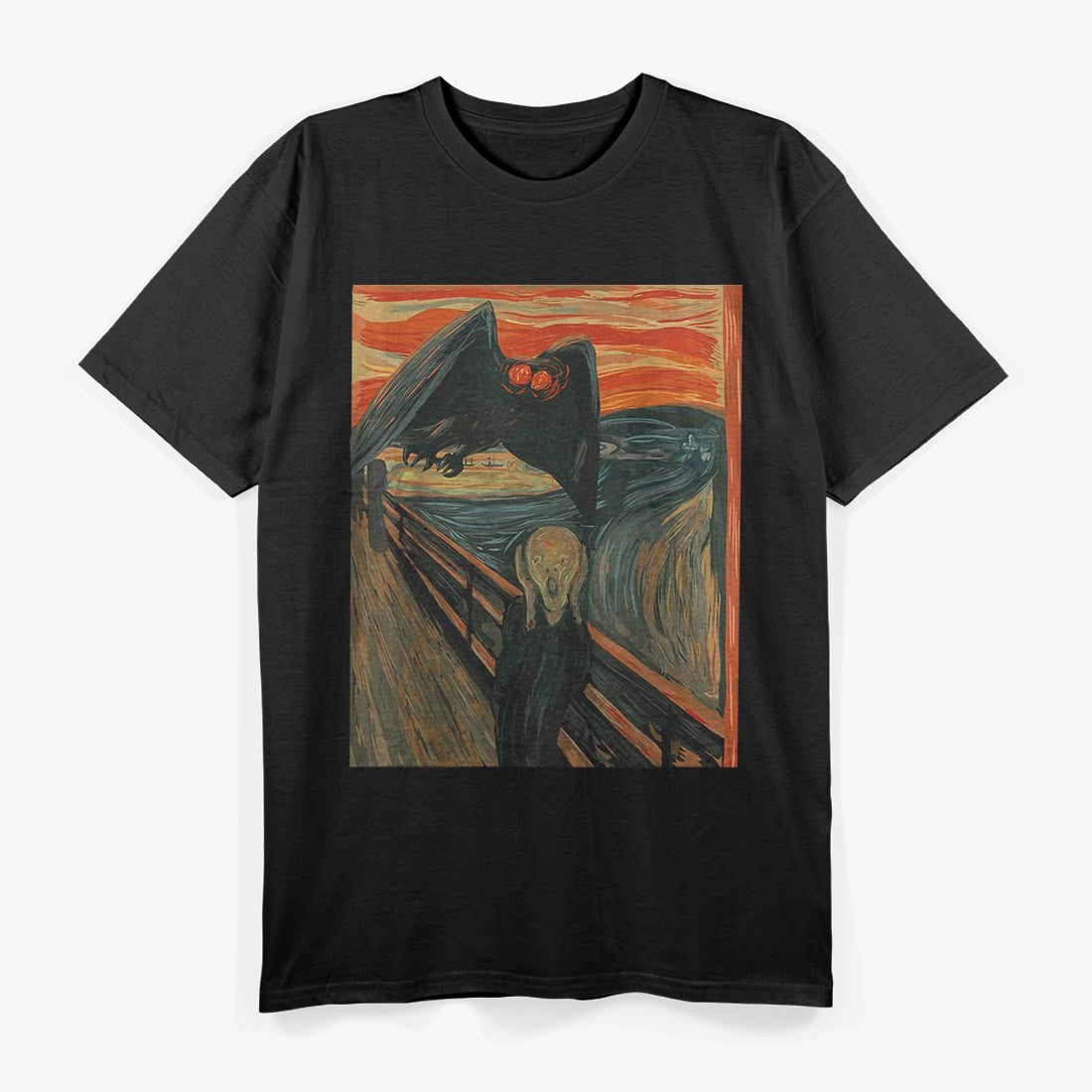 Mothman The Scream Mashup Cryptid Meets Iconic Art T-Shirt