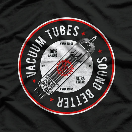 Retro Analog Audio Vacuum Tube Guitar Bass Cool Gift T-Shirt