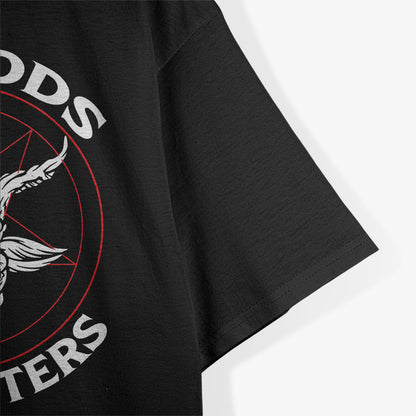 No Gods, No Masters: Baphomet Pentagram for Atheist Satanism Rebellion T-Shirt