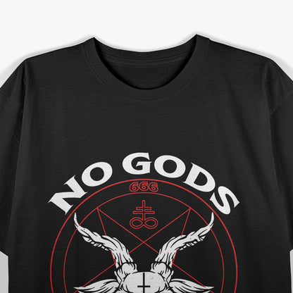 No Gods, No Masters: Baphomet Pentagram for Atheist Satanism Rebellion T-Shirt