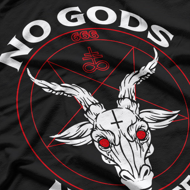 No Gods, No Masters: Baphomet Pentagram for Atheist Satanism Rebellion T-Shirt