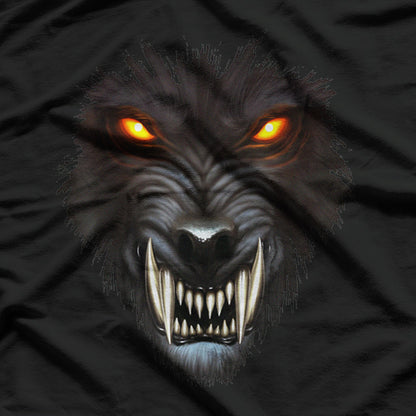 Werewolf Face Under the Full Moon The Fierce Transformation of the Wolf Spirit T-Shirt