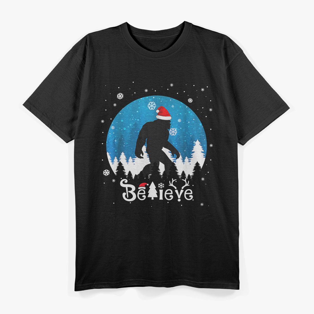 Believe Big Foot Christmas Funny T-Shirt