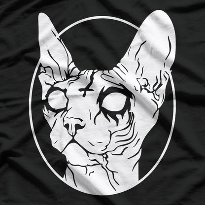 Black Metal Sphynx Cat Pastel Goth T-Shirt