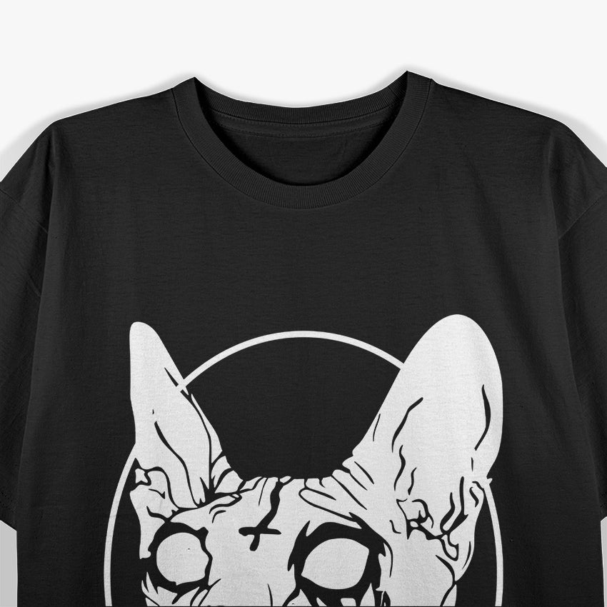 Black Metal Sphynx Cat Pastel Goth T-Shirt