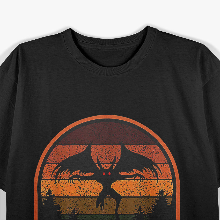 Cryptid Vintage Orange Mothman Folklore in Retro Style T-Shirt