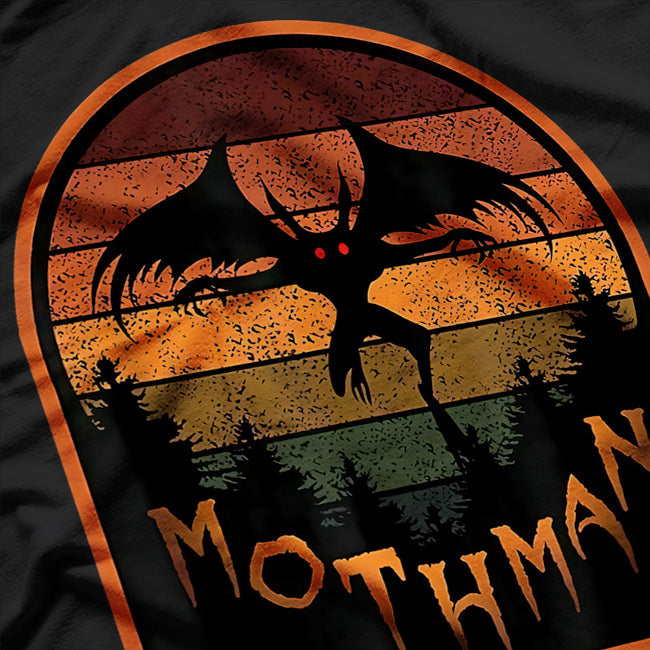 Cryptid Vintage Orange Mothman Folklore in Retro Style T-Shirt