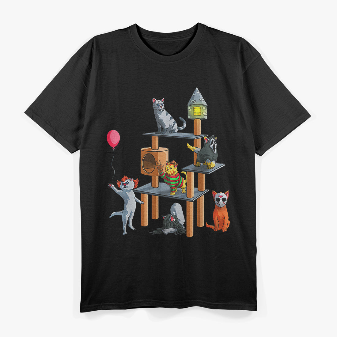 Cat Horror Movies Cute Halloween T-Shirt